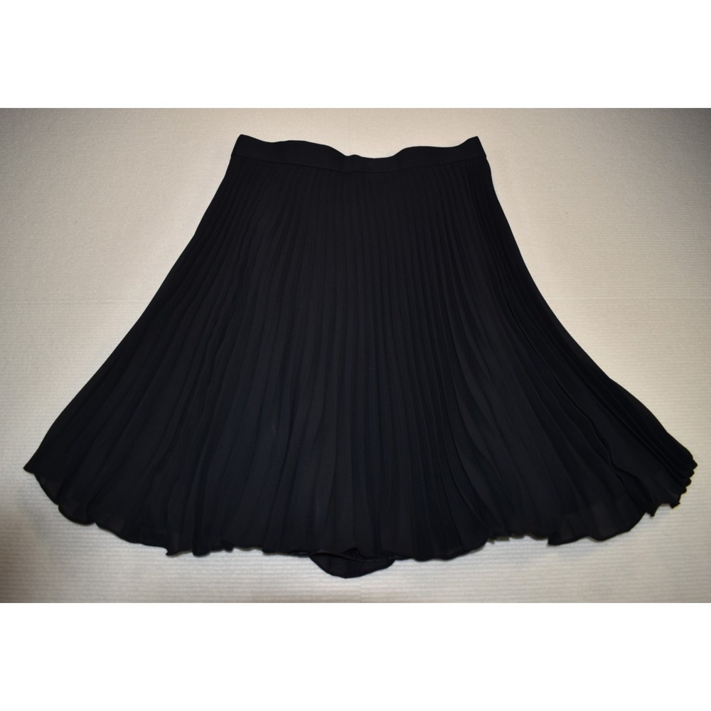 Nipon Night Essentials Women's Black Pleated Midi Skirt Size 10